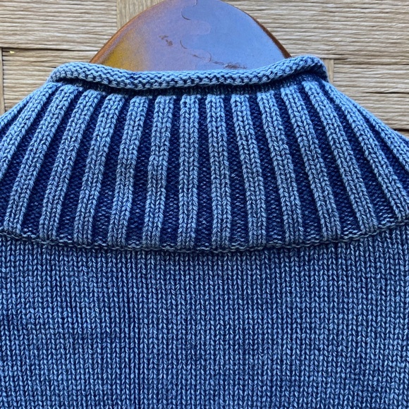 Quacker Factory Blue Knit Crystal Embellished Full Zip Sweater 2X Denim Pockets - Picture 10 of 12